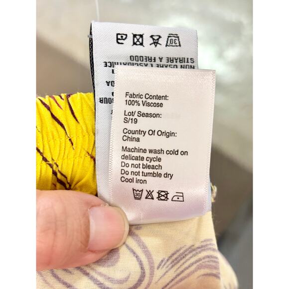 R13 Tropical Print Pull On High Waisted Boxer Shorts Yellow Surfer Women's XS - Picture 5 of 5